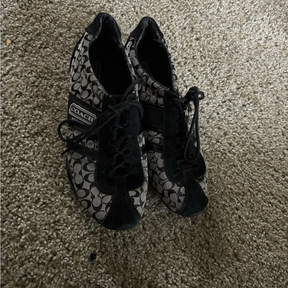 Coach Monogram Black and Cream Sneakers - Picture 3 of 4